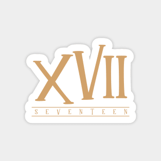 XVII (Seventeen) Gold Roman Numerals Sticker